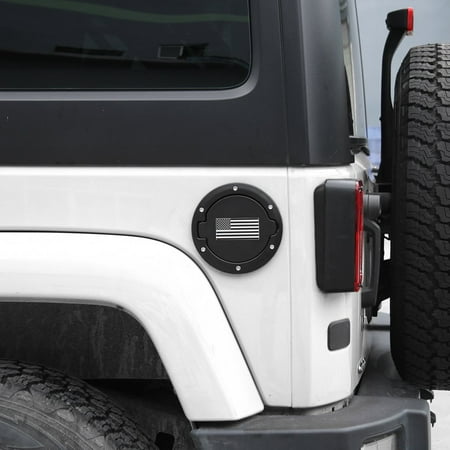 YorkingDirect Gas Tank Cap Cover Fuel Filler Cover Door Aluminum for 2007-2016 Jeep Wrangler JK 2-Door 4-Door